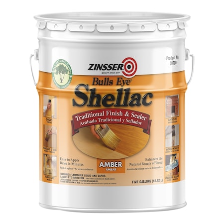 Zinsser Zinsser Bulls Eye Amber Shellac Flat 5 Gallon 700
